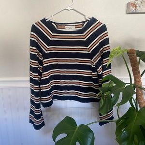 Square Neck Striped Long Sleeve